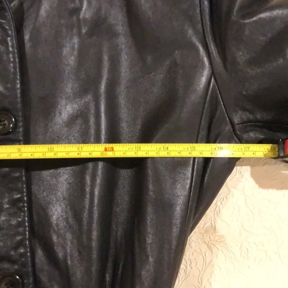 ANDREW MARC BLACK LEATHER COAT
